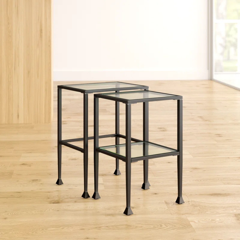 Latitude Run® Sabrina Glass Top Nesting Tables & Reviews | Wayfair | Wayfair North America