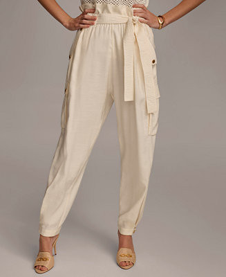 Donna Karan New York Women's Belted Cargo Pants - Macy's | Macy's