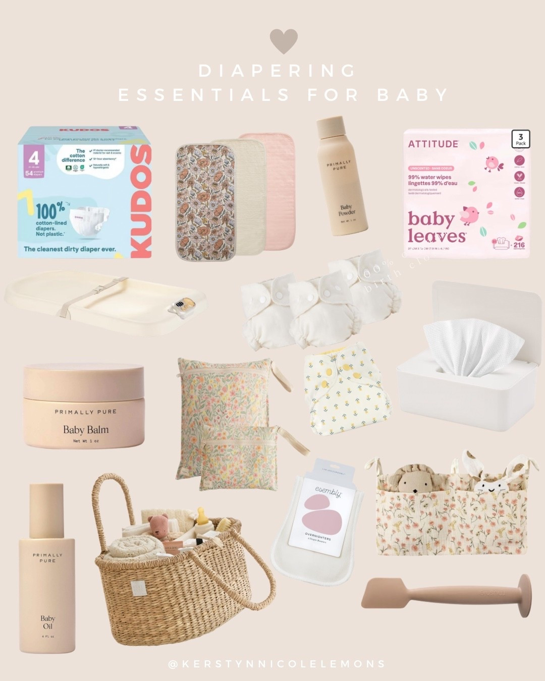 Baby Changing Table essentials - what we are using and have!!
We are using @kudos diapers with a mix of cloth diapers from @essembly 🫧🍼

nontoxic baby, nontoxic baby essentials, holistic mama, nontoxic family 

Did you know most diapers are lined with…plastic?! 

Kudos premium disposable diapers are changing the diaper game because they’re the first to be lined with skin-loving 100% cotton. They innovatively combine the skin benefits of cotton cloth diapering with the convenience and performance of disposability!

No irritating plastic or harshly-processed bamboo in the diaper lining- sourced cotton is dry processed without water, chemicals, or process heat 
Total Chlorine Free (TCF) and OEKO-TEX® STANDARD 100 certified!

Made without lotions, fragrances, natural latex, parabens, phthalates, and chlorine! 

#LTKmomlife #LTKKids #LTKBaby