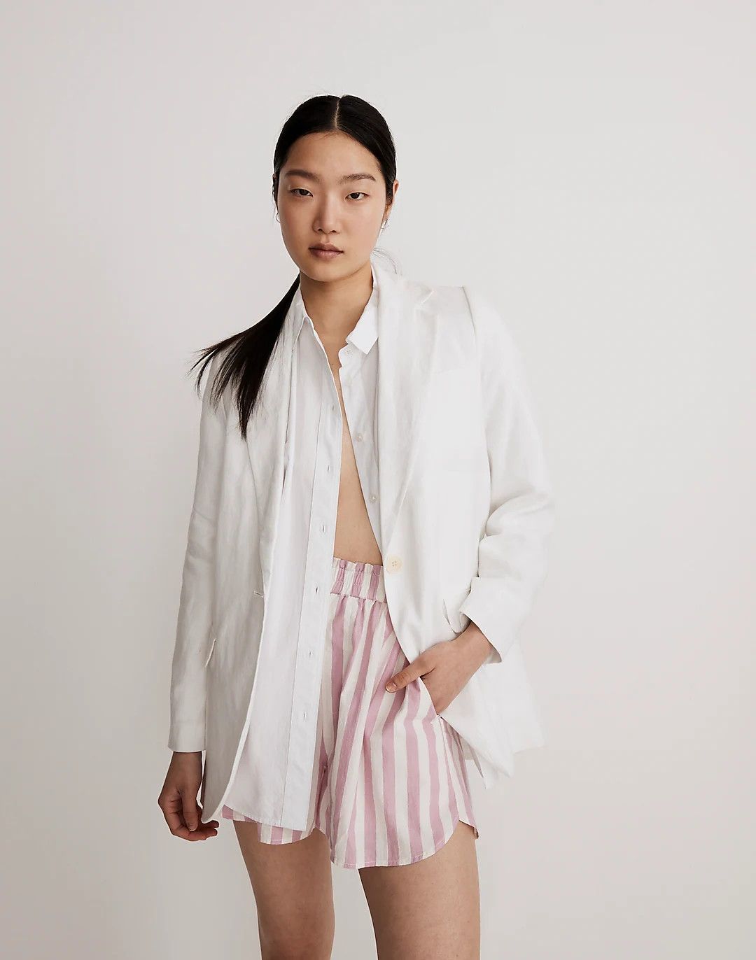 Pull-On Shorts in Striped Signature Poplin | Madewell