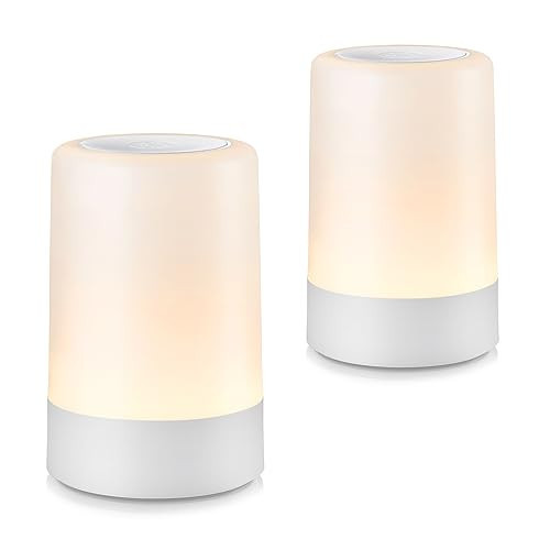 G Keni 2 Pack Baby Night Light for Nursery, Rechargeable Touch Night Light, Portable Bedside Lamp, Dimmable Nursing Light for Breastfeeding, Diaper Changes, Kids Room & Bedroom | Amazon (US)