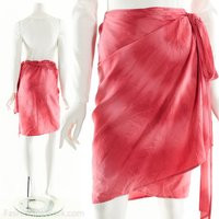 Tie Dye Skirt, Pink Watercolor Wrap Silk Adjustable Pencil Feminine Skirt, Festival Boho Bohemian Ar | Etsy (US)