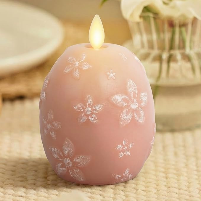 Luminara Flameless Candle Crystal Beads Glitter Sphere, Unscented Real Wax LED Candle, Timer, Hol... | Amazon (US)