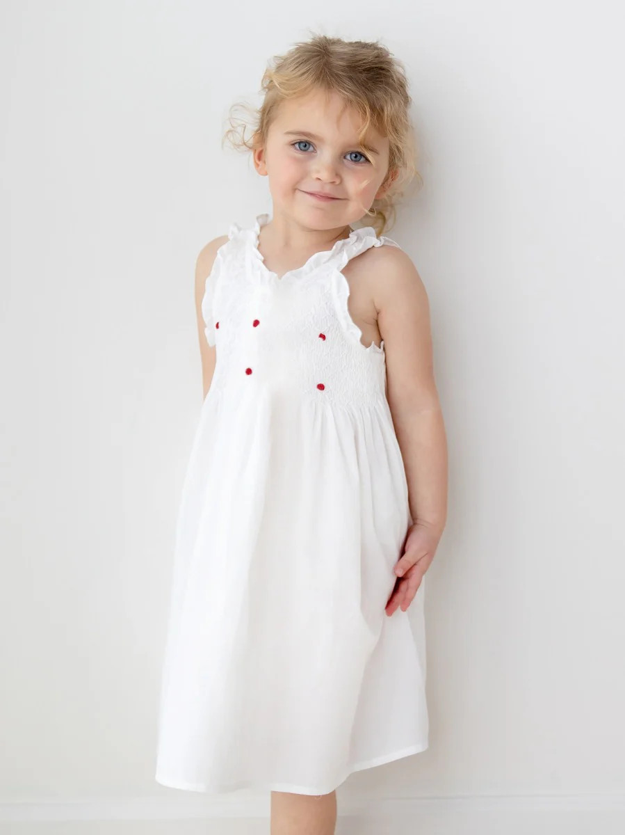 Noa Cotton Dress - Jacaranda Living Little Girls White Dresses | Jacaranda Living