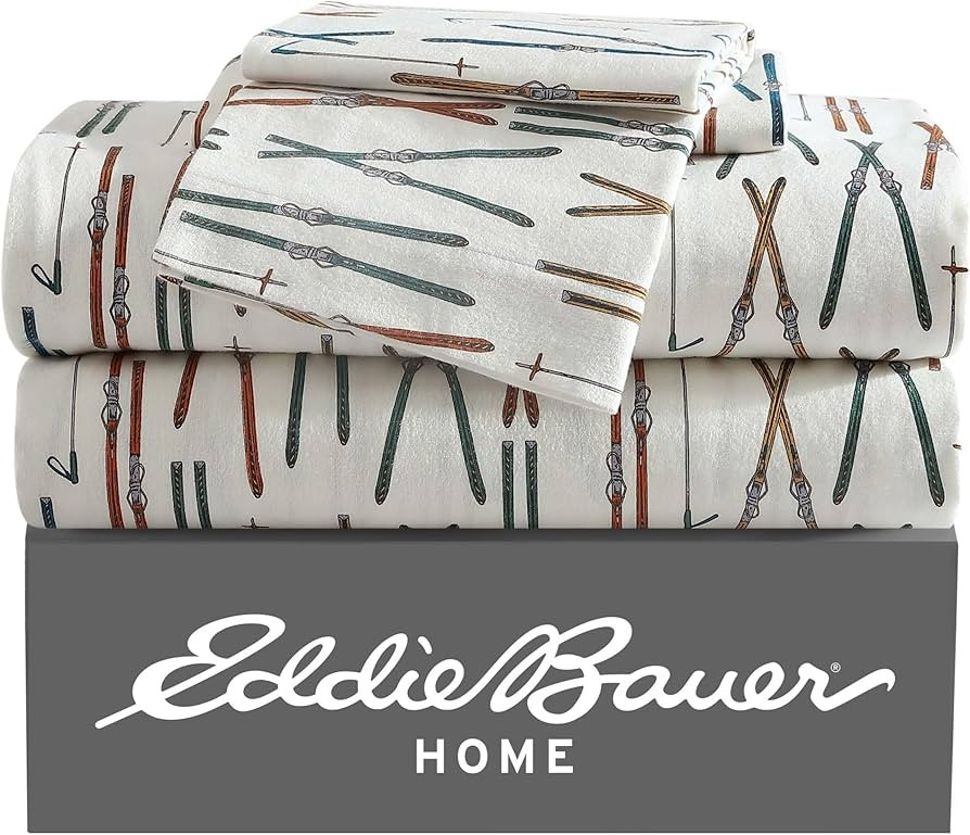 Eddie Bauer - Queen Sheets, Cotton Flannel Bedding Set, Brushed for Extra Softness, Cozy Home Dec... | Amazon (US)