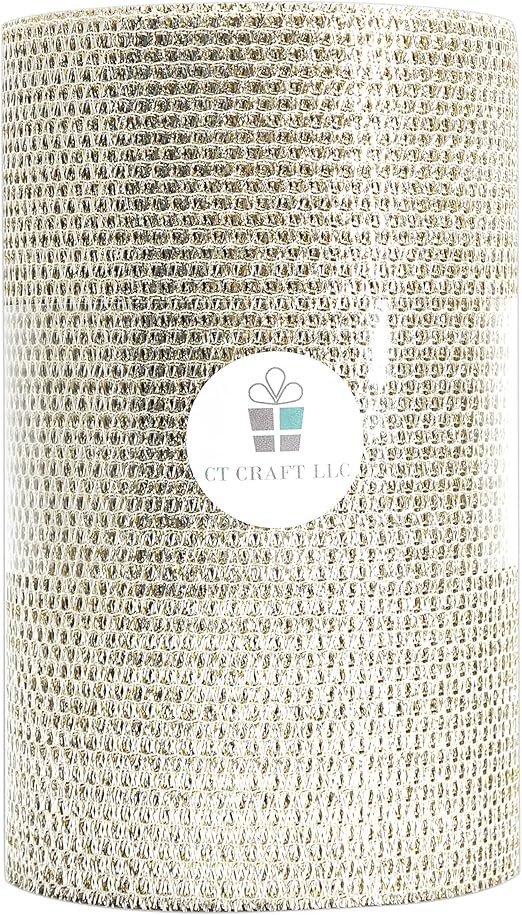 CT CRAFT LLC Metallic Polyester Mesh Tull Ribbon - 6 inch x 25 Yards ( 75 ft )- Silver for Christ... | Amazon (US)