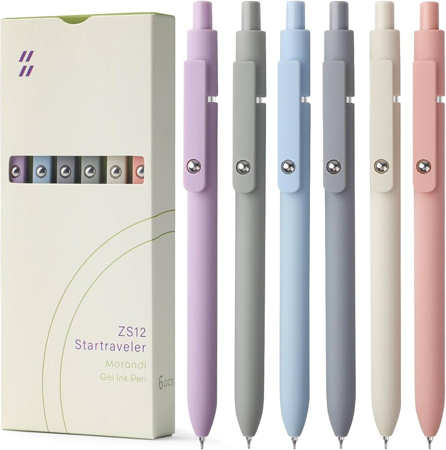 FIOVER Gel Pens - 6Pcs 0.5mm Pens Fine Point Smooth Writing Pen, Black Gel Ink Pens for Journalin... | Amazon (US)