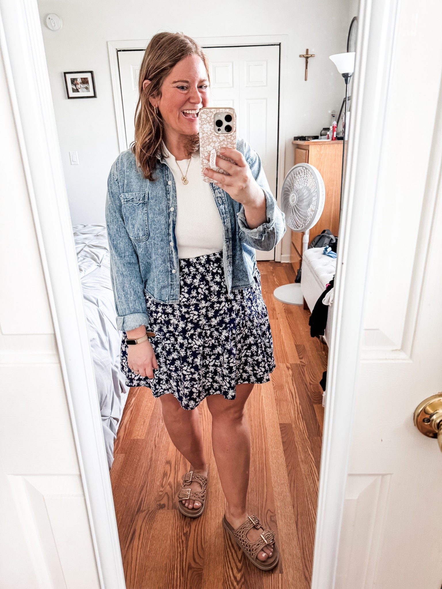 Teacher outfit! Wearing an XL in the skirt and tee.  My cropped denim shirt is older but I linked two similar ones!

#LTKFindsUnder50 #LTKWorkwear #LTKMidsize