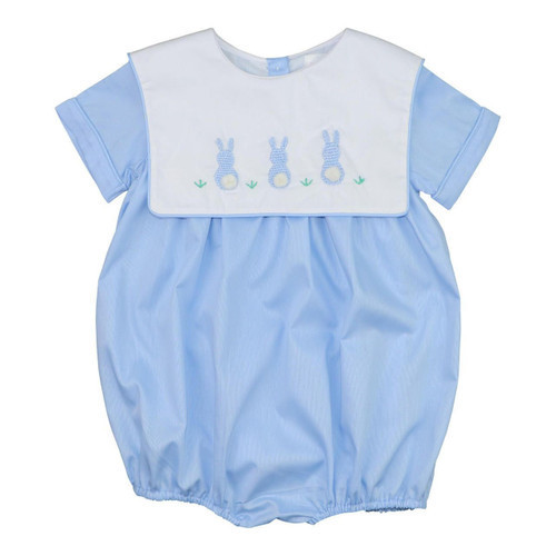 Blue Square Collar Crochet Bunny Bubble | Cecil and Lou