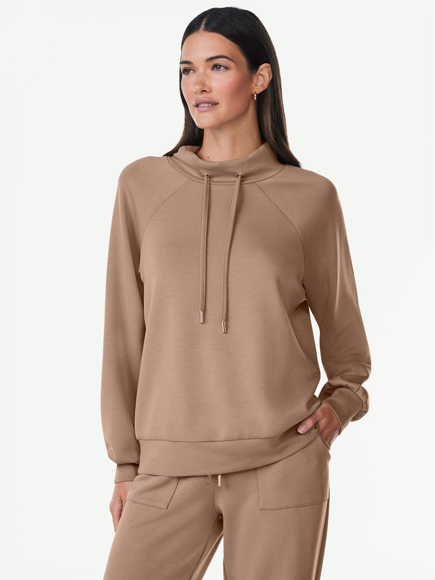 Scoop Women's Ultimate ScubaKnit Funnel Neck Sweatshirt, Sizes XS-XXL | Walmart (US)