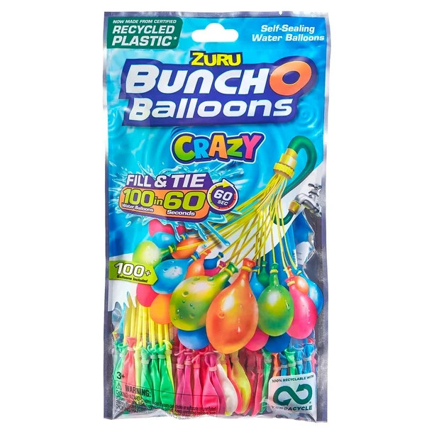 Zuru Bunch O Balloons Crazy Self-Sealing Water Balloons, 3+ (Colors May Vary) - Walmart.com | Walmart (US)