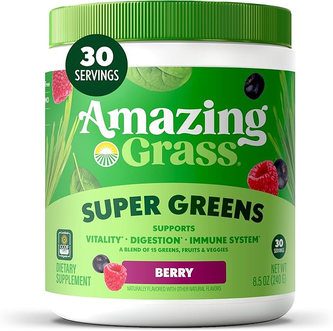 Amazing Grass Greens Superfood Powder: Greens Powder with Digestive Enzymes & Probiotics, Organic... | Amazon (US)