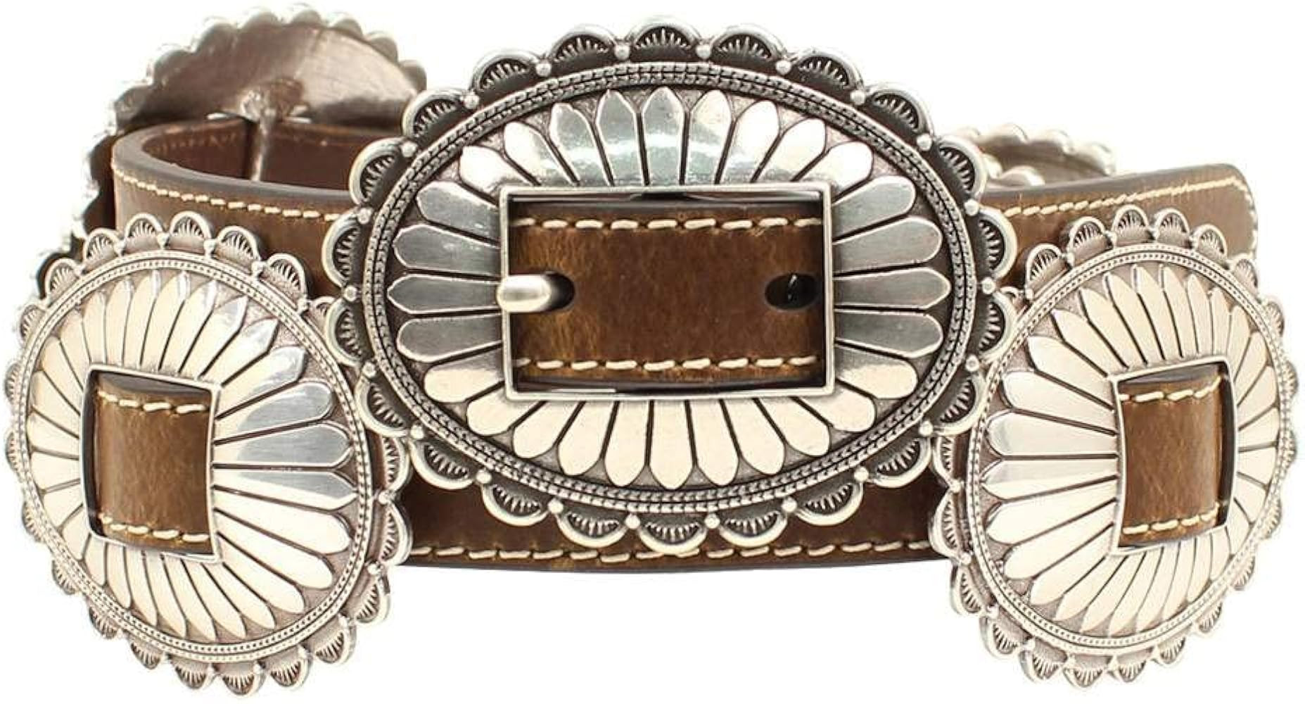 Nocona Nocona Womens Large Oval Concho Belt Brown L | Amazon (US)
