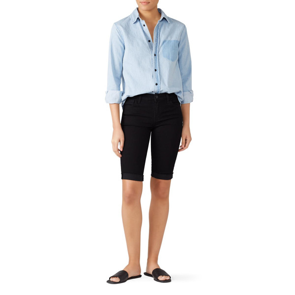 J Brand Black Denim Bermuda Shorts black | Rent the Runway