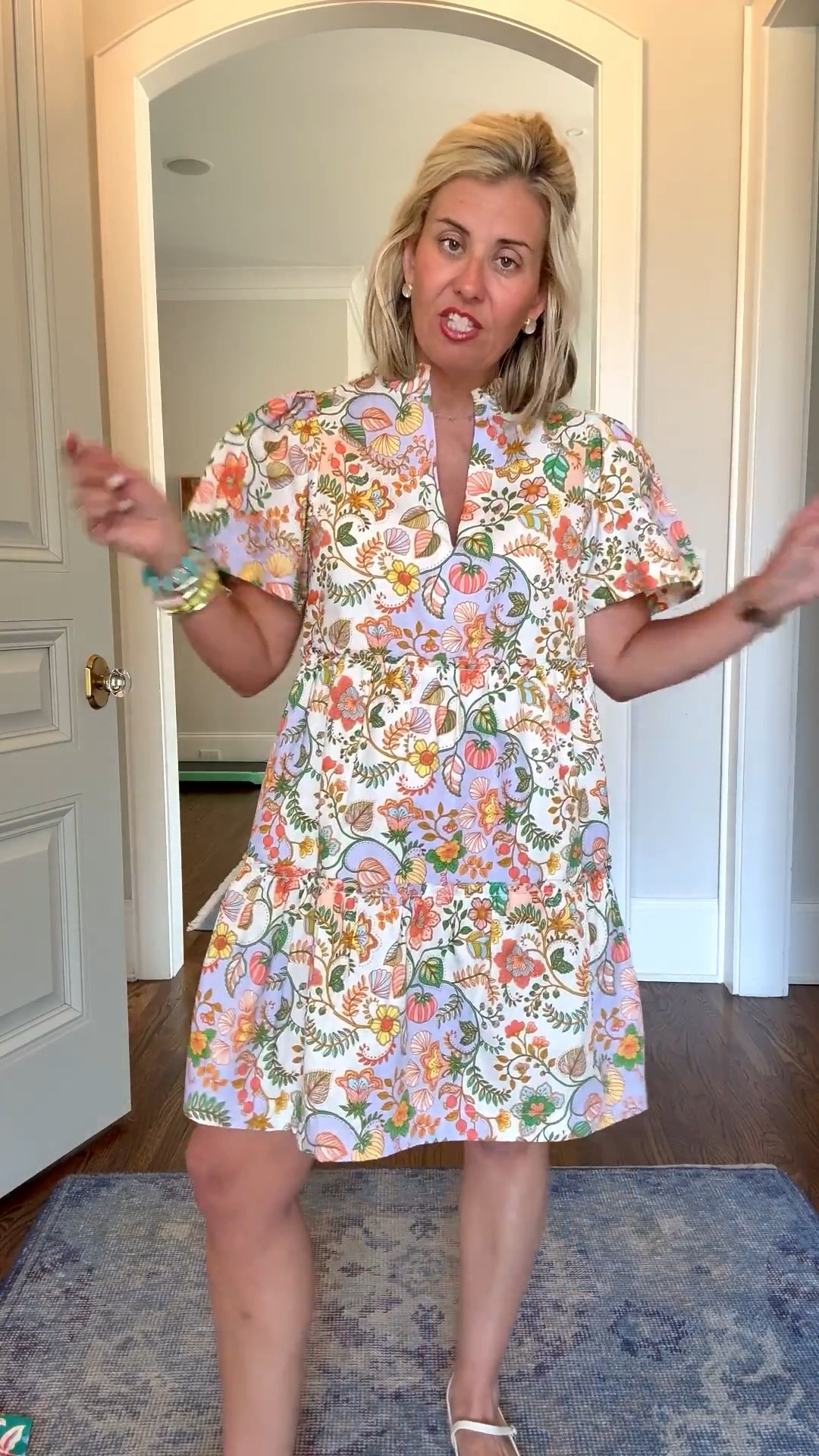 Goodness this floral print is a showstopper! This is so cute paired with these must-have mesh flats. I’m in small dress & 7 flat (I always size 1 down in flats)

#LTKOver40 #LTKSeasonal #LTKdayinmylife