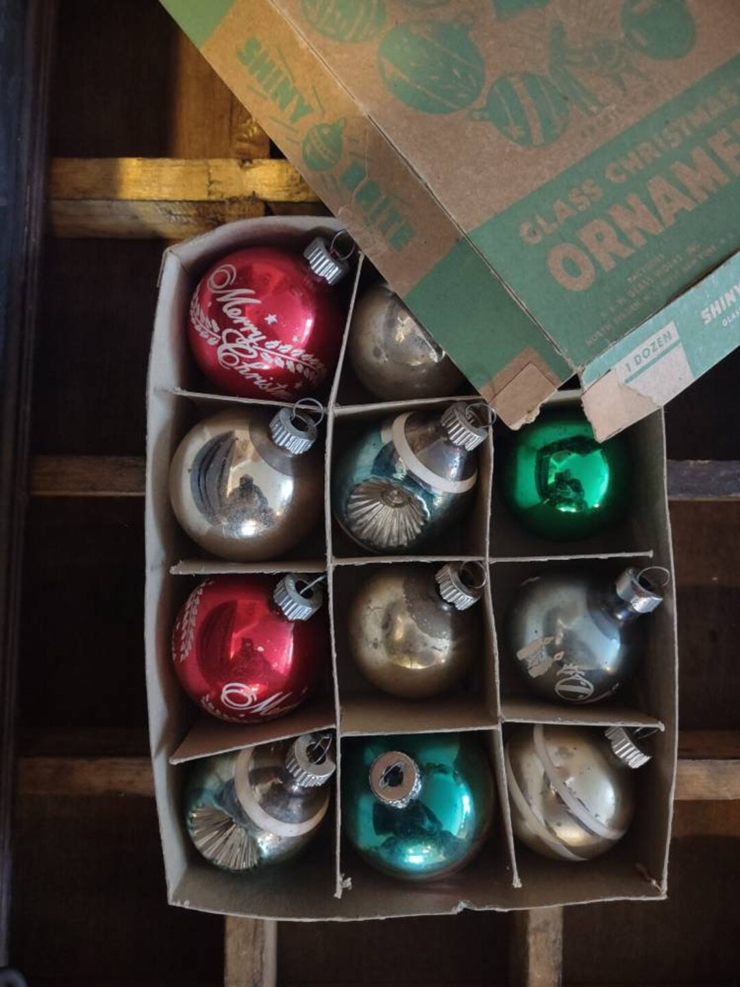 Box of Small Assorted Shiny Brite Vintage Christmas Tree Ornaments | Etsy (US)