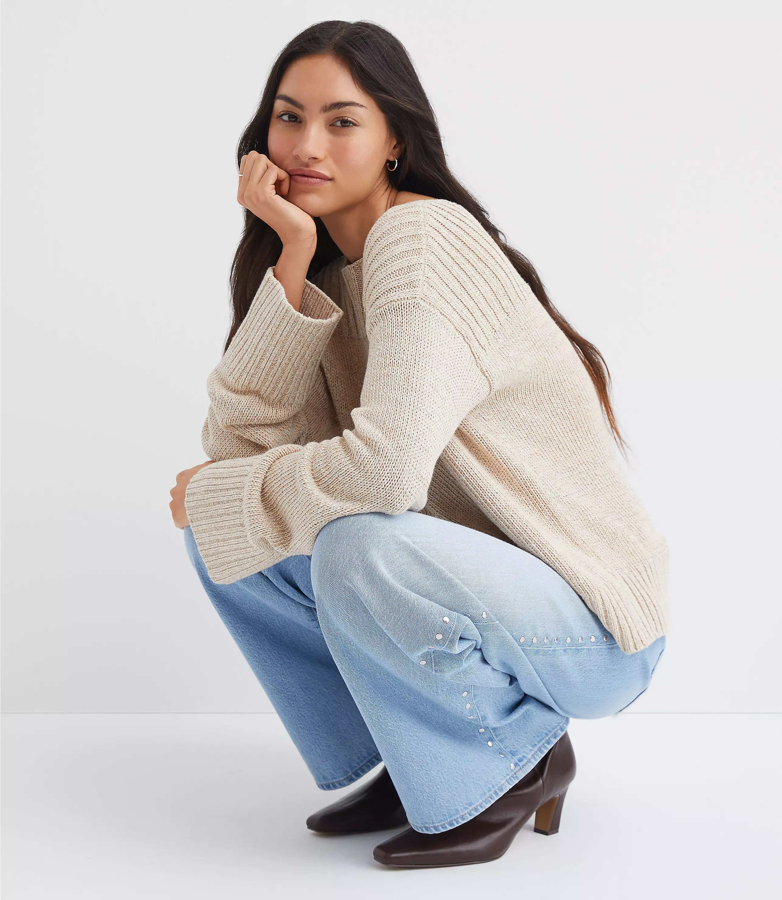 Ribtrim Boatneck Sweater | LOFT