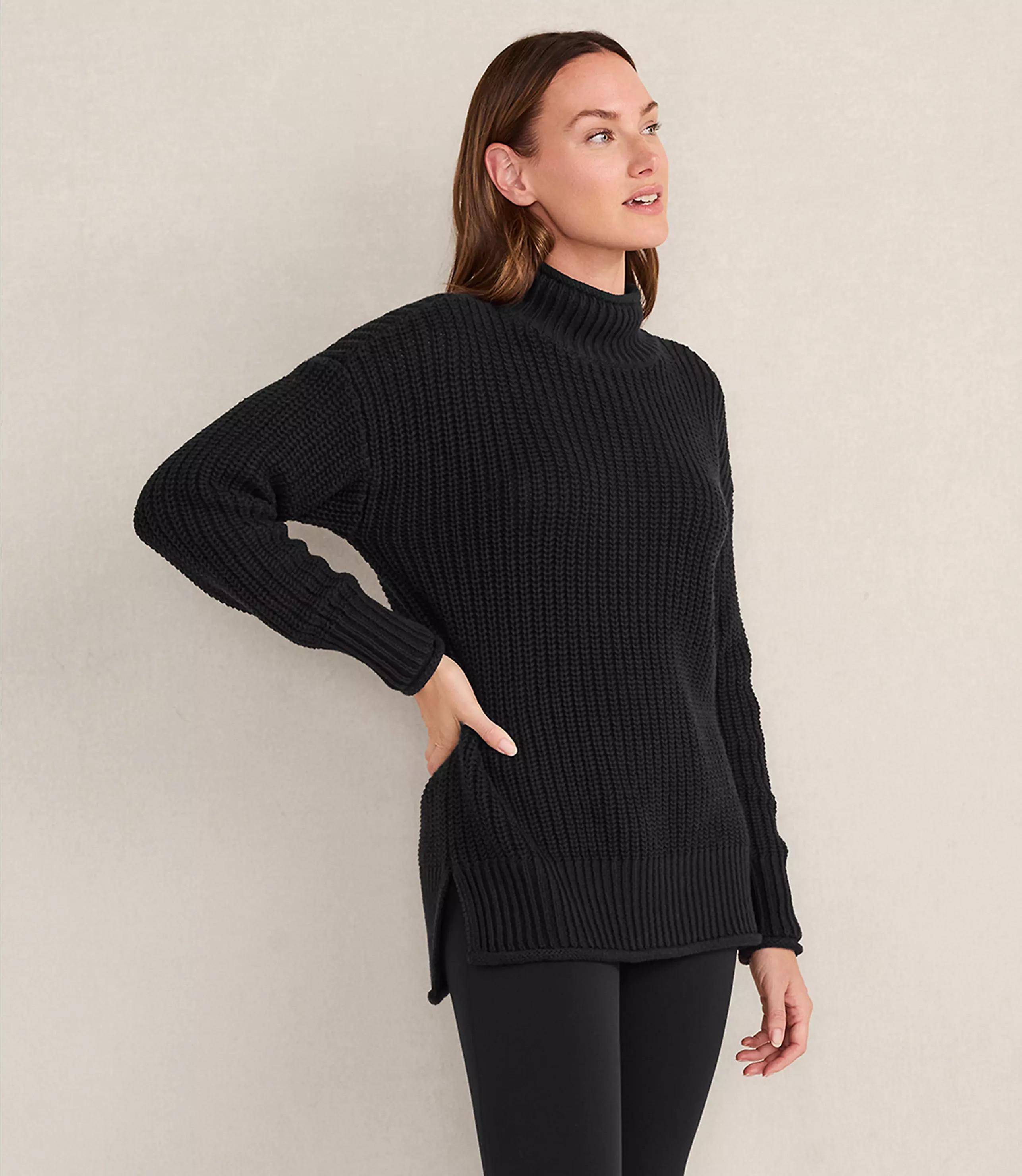 Haven Well Within Organic Cotton Roll Neck Sweater | LOFT