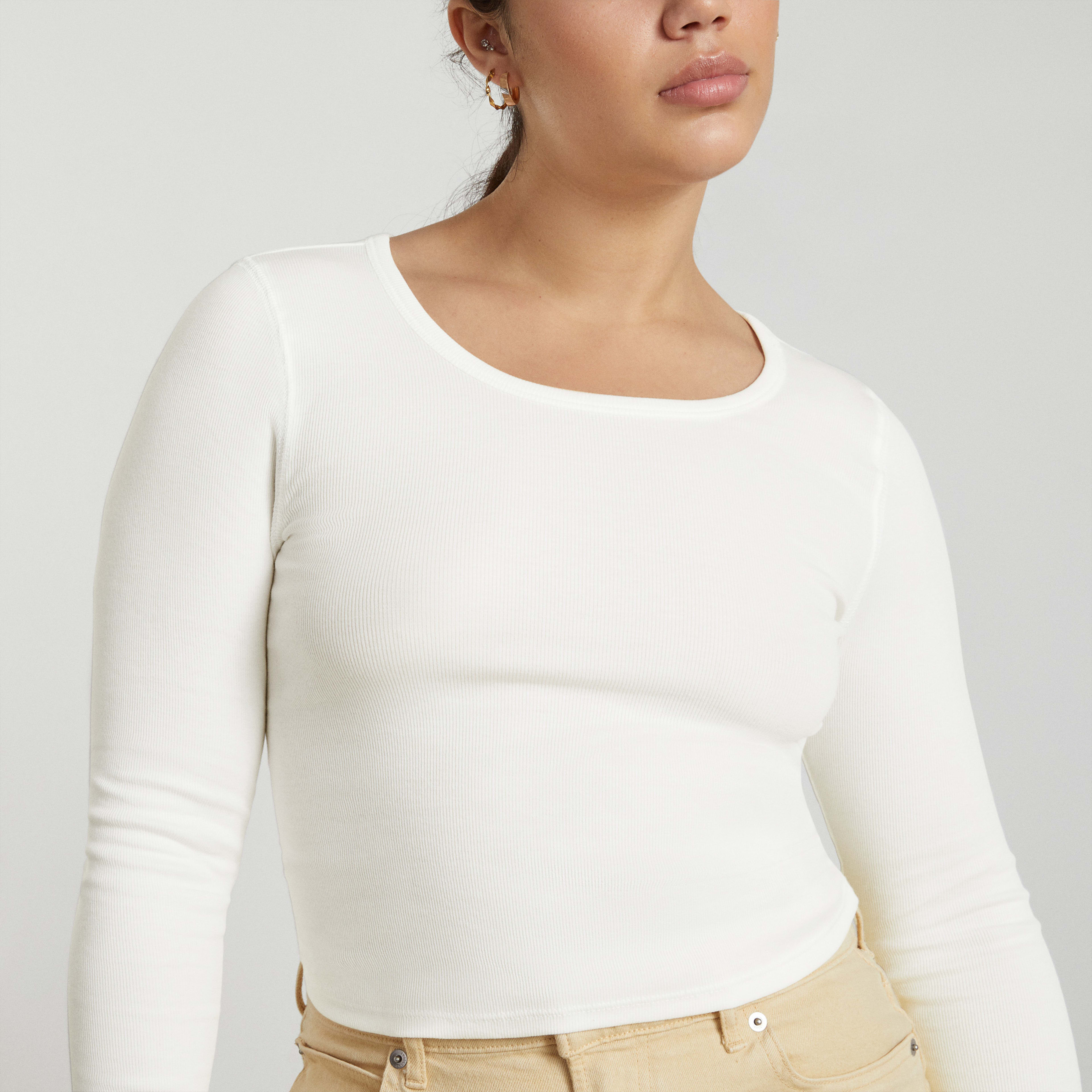 The Pima Micro-Rib Cropped Long-Sleeve Crew | Everlane