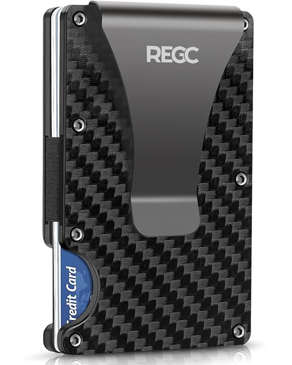 Carbon Fiber Wallet, Metal Money Clip Wallet, RFID Blocking Minimalist Wallet for Men Slim Alumin... | Amazon (US)