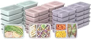 Bentgo® Prep 60-Piece Meal Prep Kit - 1, 2, & 3-Compartment Containers with Custom Fit Lids - Mi... | Amazon (US)