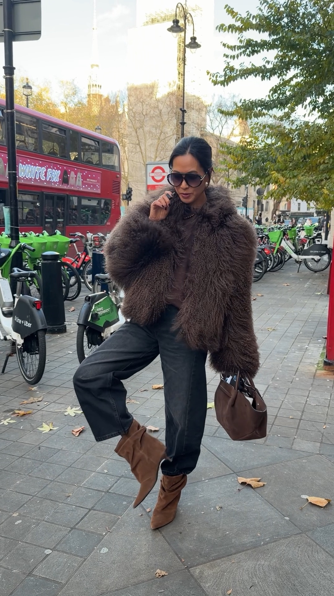 Outfit check for a lovely lunch in town with @eda_travels, plotting next year’s adventures! 🤎 Wearing my favourite jacket from @ducielondon — it always gets so many compliments — plus my @demellierlondon bag and a cosy cashmere knit. All pieces I reach for again and again, so definitely worth the investment!

#ltkwinter #ltkuk #ltkcyberweek #outfitcheck #ootd #fitcheck #stylish #mumoftwo #whatiwore #styleover40 #outfitinspo 

Ducie London Mongolian jacket size M ( in the BF sale) 
M&S Barrel leg jeans size 8R
Demellier New York Midi (in the BF sale with code BF20)
Khaite Belt
Amazon sunnies
Zara slouchy boots 
Uniqlo cashmere knit size L ( in the BF sale) 

#LTKwinter #LTKCyberWeek #LTKuk