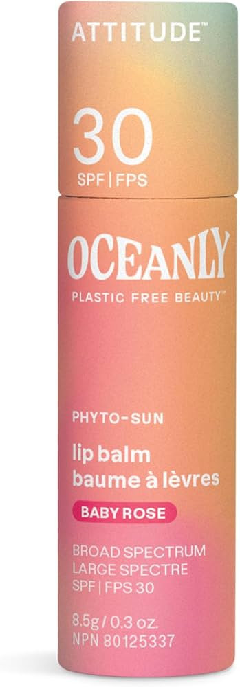 ATTITUDE Oceanly Tinted Lip Balm with SPF 30, EWG Verified, Plastic-Free, Broad Spectrum UVA/UVB ... | Amazon (US)