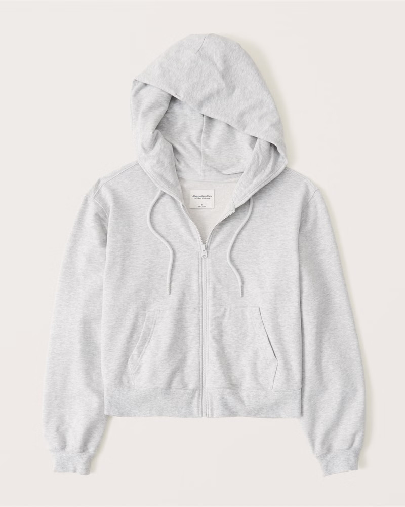 Women's Luxe Terry Wedge Full-Zip Sweatshirt | Women's Clearance | Abercrombie.com | Abercrombie & Fitch (US)