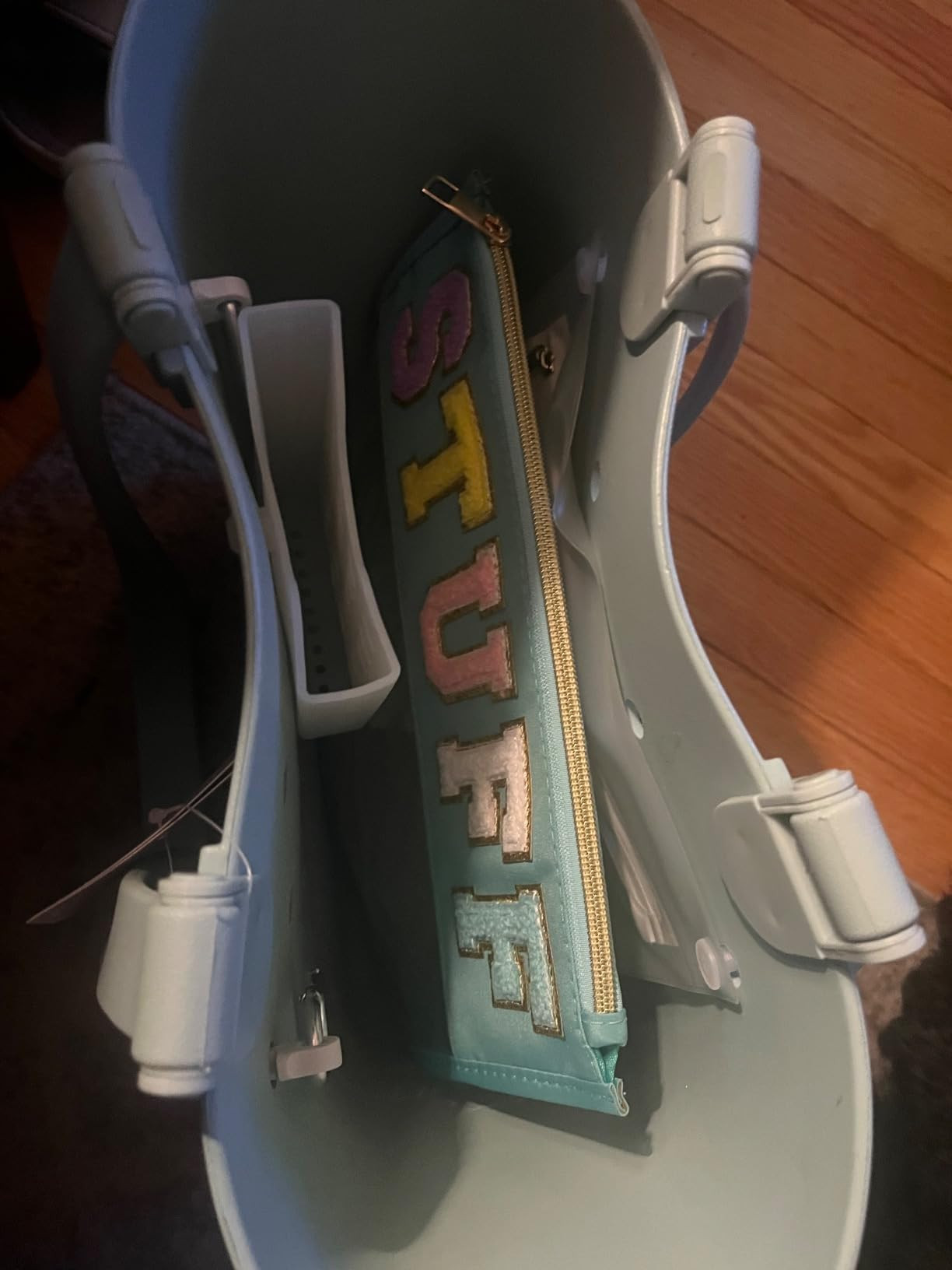 BCRMPT Chenille Letter Bag Clear Flat Pouch, Multi-Purpose PVC & Nylon Cosmetic Bag, Travel Makeu... | Amazon (US)