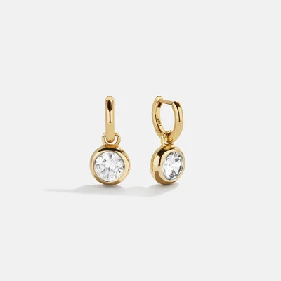 18K Gold Birthstone Drop Earrings - Crystal | BaubleBar