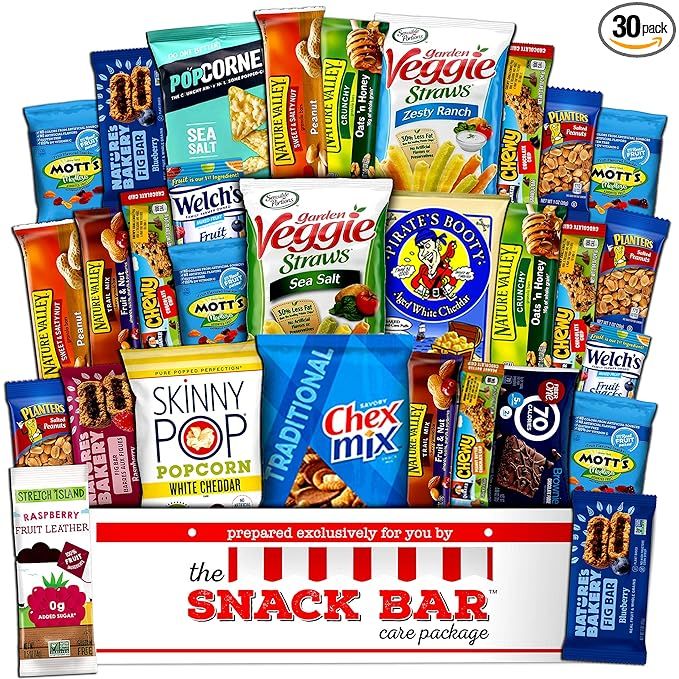 Healthy snack Care Package (30 count) A Gift crave Box with a Variety of Healthy Snack Choices - ... | Amazon (US)