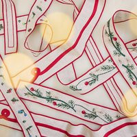 Festive Ribbons - Set Of 4, Hand Embroidered Holiday Bows, Hand-stitched Christmas Gift Wrapping Linen | Etsy (US)