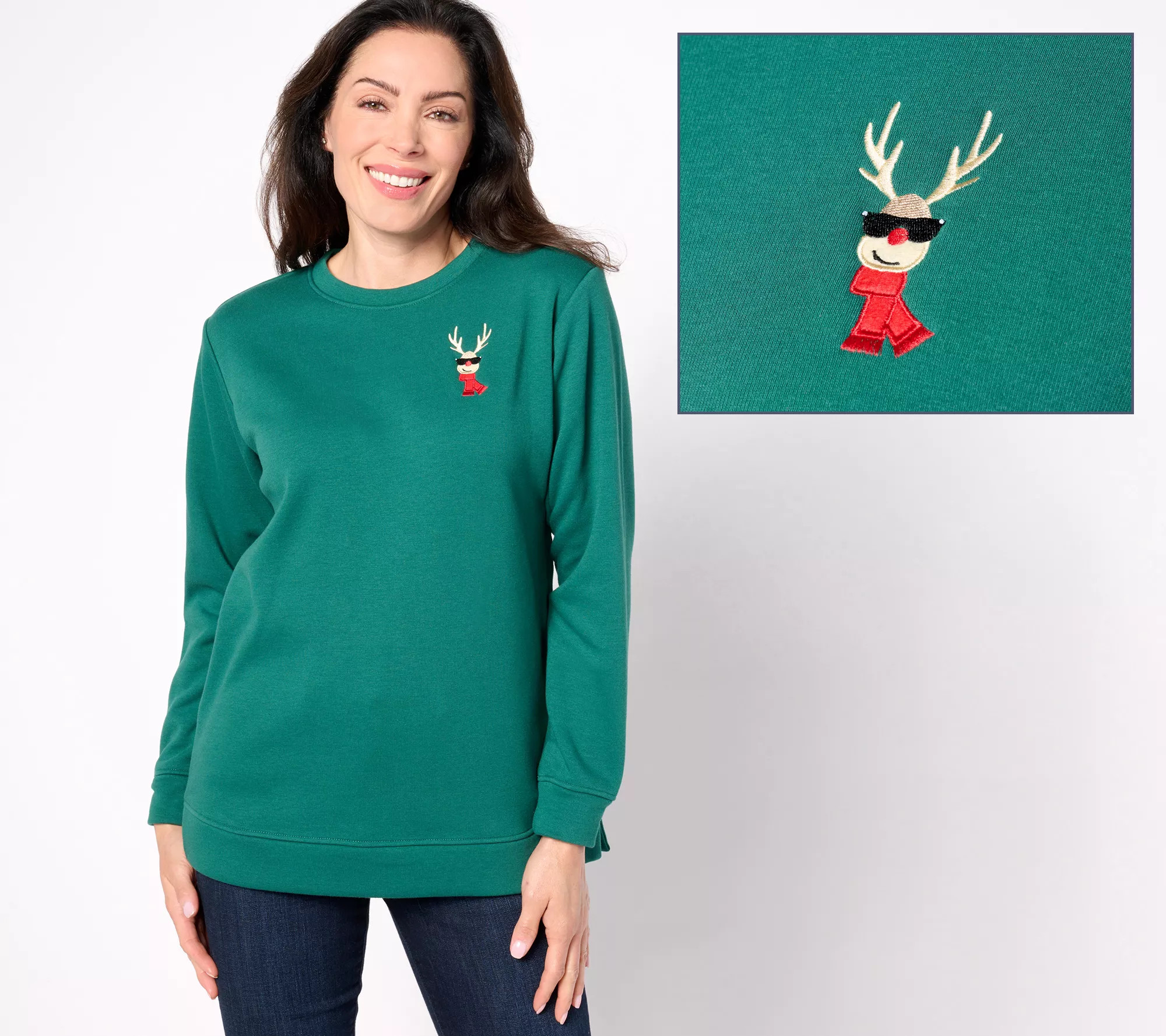 Studio Park x Alberti Popaj Women's Holiday Nostalgia Sweatshirt - QVC.com | QVC