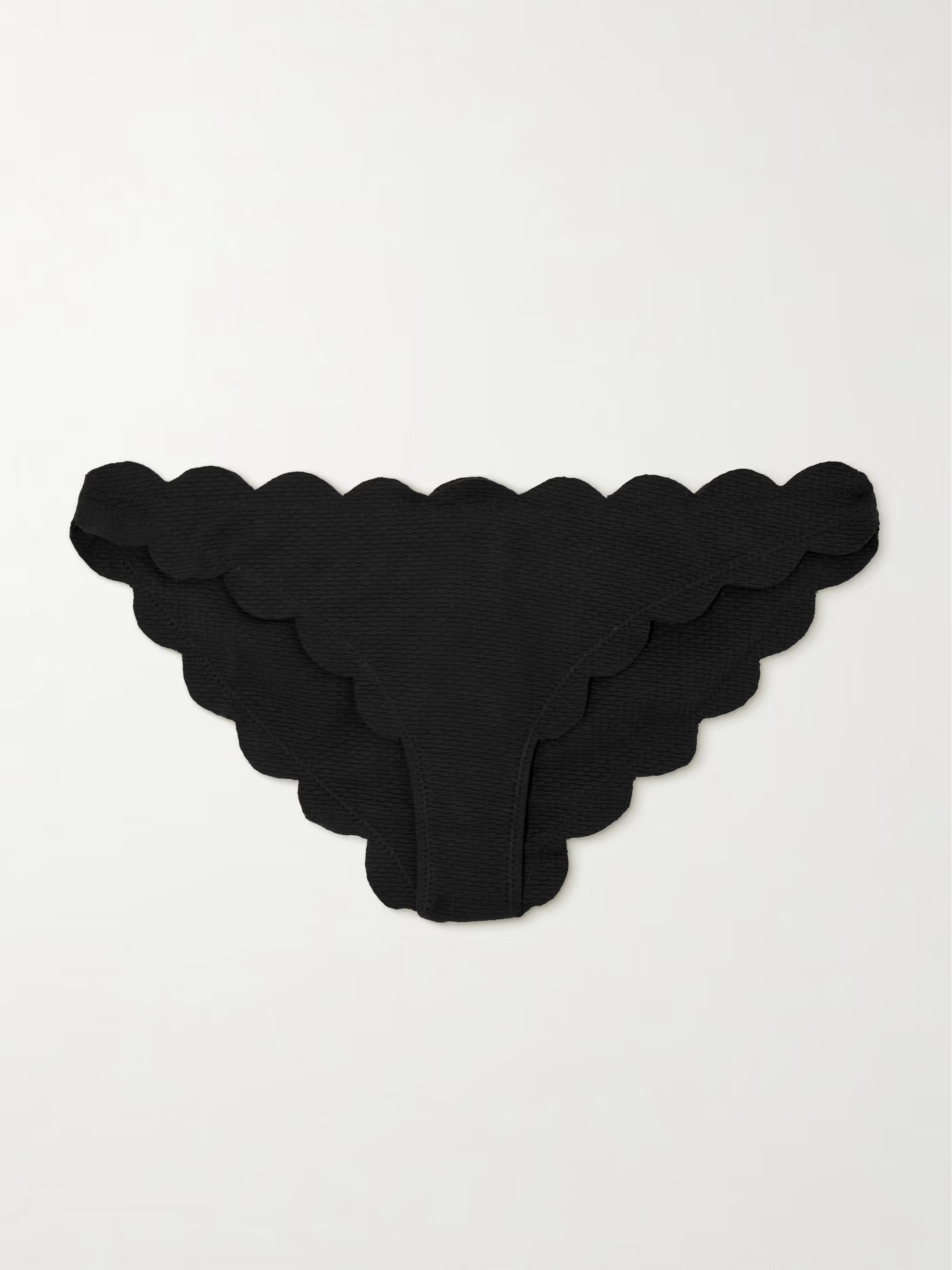 Antibes scalloped recycled-seersucker bikini briefs | NET-A-PORTER (US)