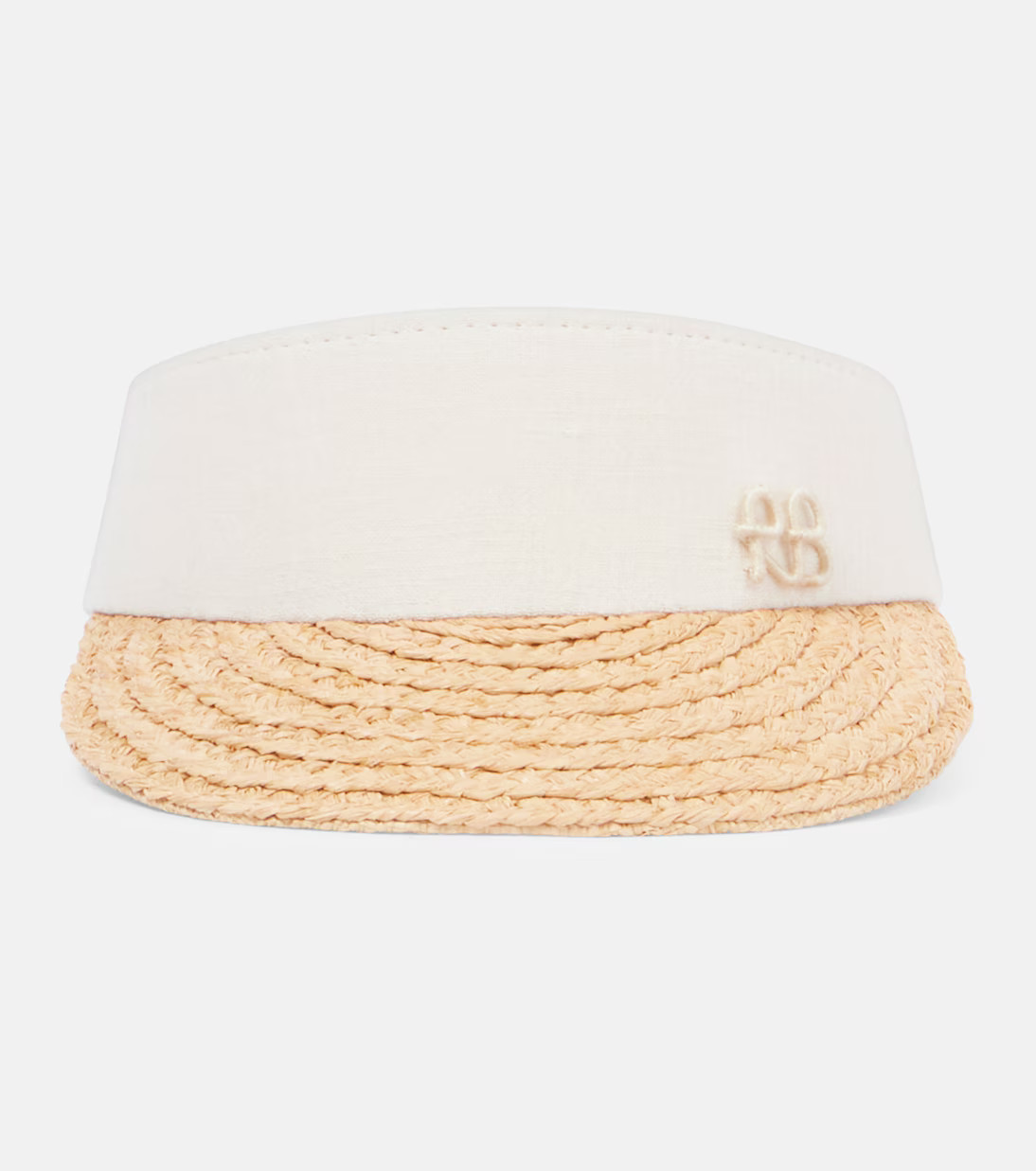 Straw and linen-blend visor | Mytheresa (INTL)