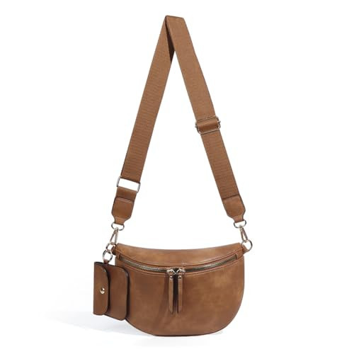 Studded Bum Bags for Women Crossbody Y2k Purse Fanny Packs Faux Leather Cross-Body Bag with Mini Coin Wallet Belt Handbag | Amazon (US)