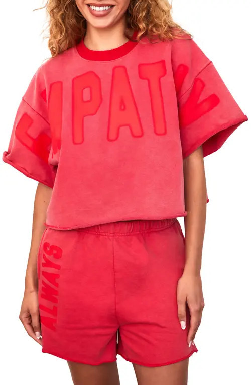 THE MAYFAIR GROUP Empathy Always Elbow Sleeve Graphic Sweatshirt in Red at Nordstrom, Size Xx-Large | Nordstrom