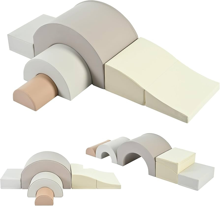 Merax Rainbow Soft Play Set, Soft Climbing Toys for Toddlers with Foldable Slide, Indoor Baby Sof... | Amazon (US)