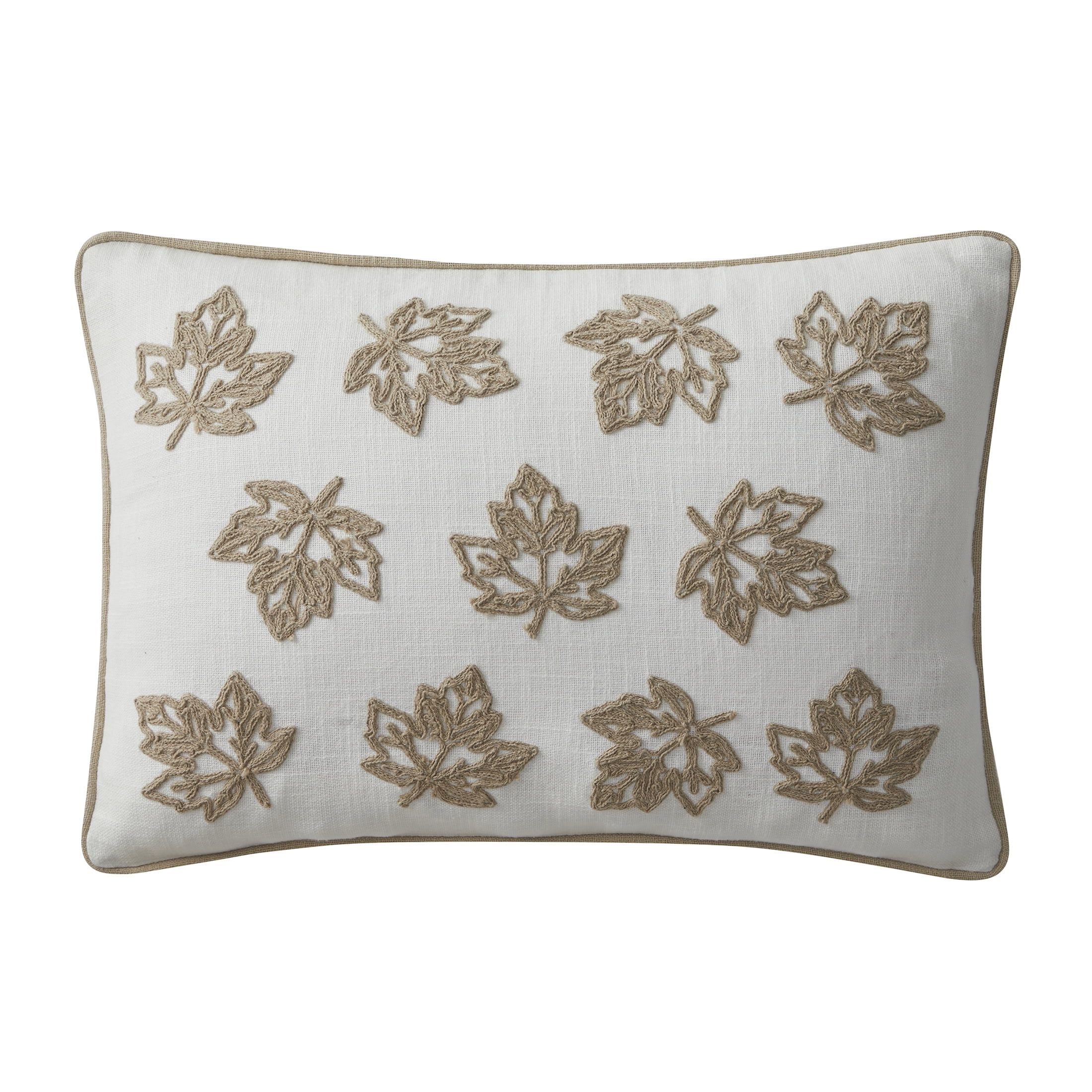 My Texas House 14" x 20" Maple Leaf White Pepper Cotton Fall Decorative Pillow Cover | Walmart (US)