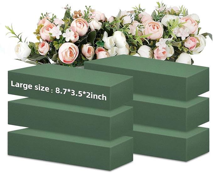 Amazon.com: Gardace 6 Pack Floral Foam Blocks Each (8.7"L x 3.5"W x 2"H), Green Wet and Dry Flowe... | Amazon (US)