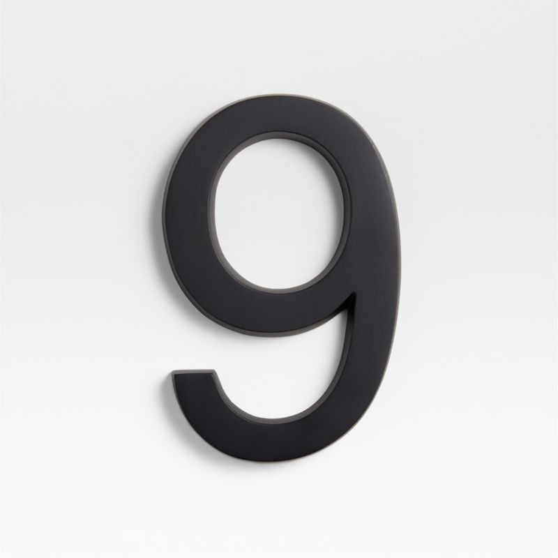 6" Matte Black Metal House Number 9 + Reviews | Crate & Barrel | Crate & Barrel