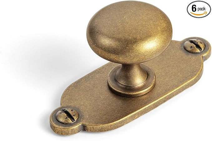 Goo-Ki Antique Brass Zinc Alloy Cabinet Knob with Backplate - Single Hole Center Cabinet Pull Har... | Amazon (US)