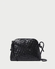 Mallory Chocolate Woven Leather Crossbody | Loeffler Randall
