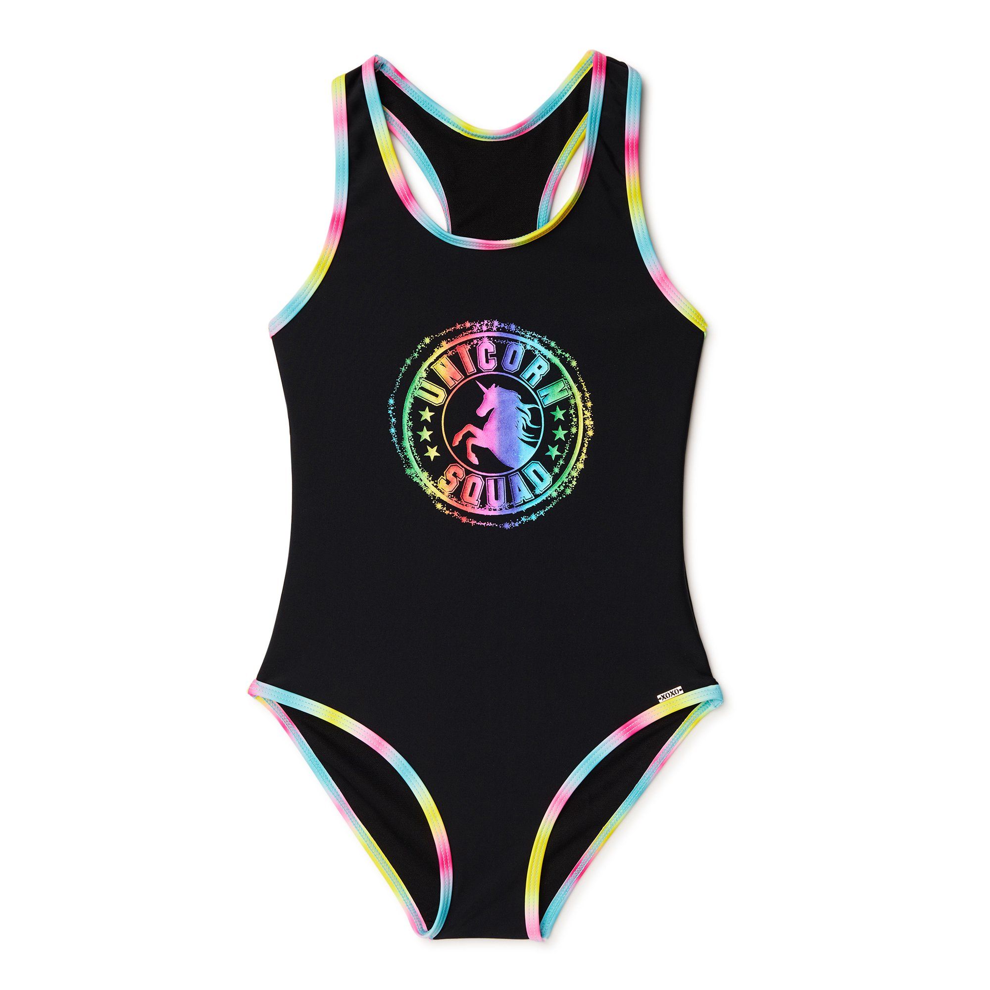 XOXO Girls Foil Print Racer Back One-Piece Swimsuit, Sizes 4-16 | Walmart (US)