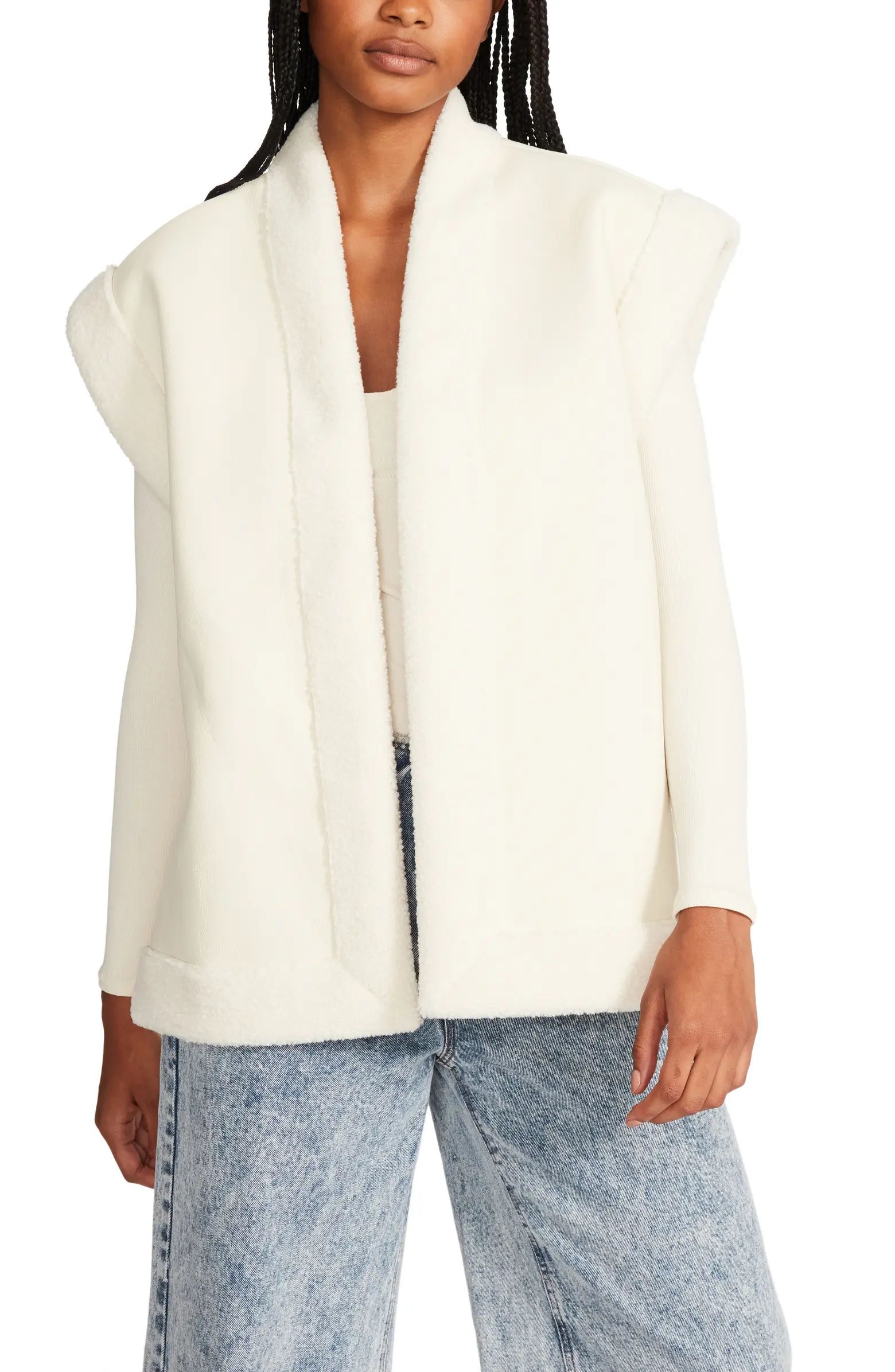 Steve Madden Faux Fur Trim Faux Leather Vest | Nordstromrack | Nordstrom Rack