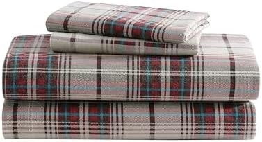 Eddie Bauer Mont Lake Plaid Flannel Sheet Set, Red, Queen | Amazon (US)