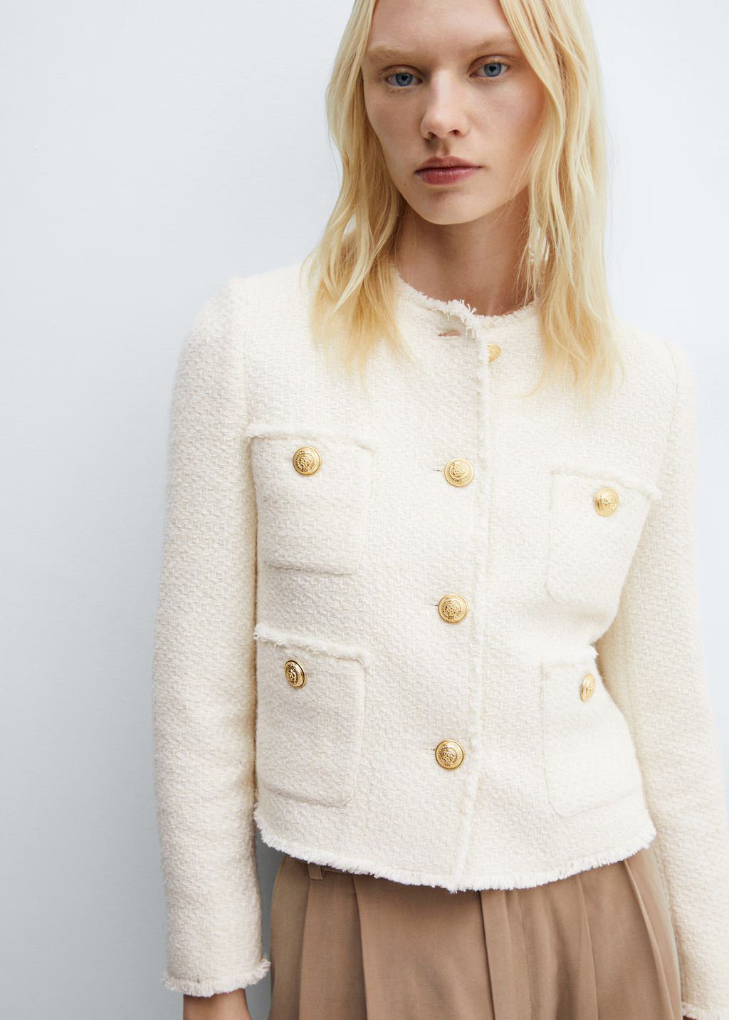 Pocket tweed jacket | MANGO (US)