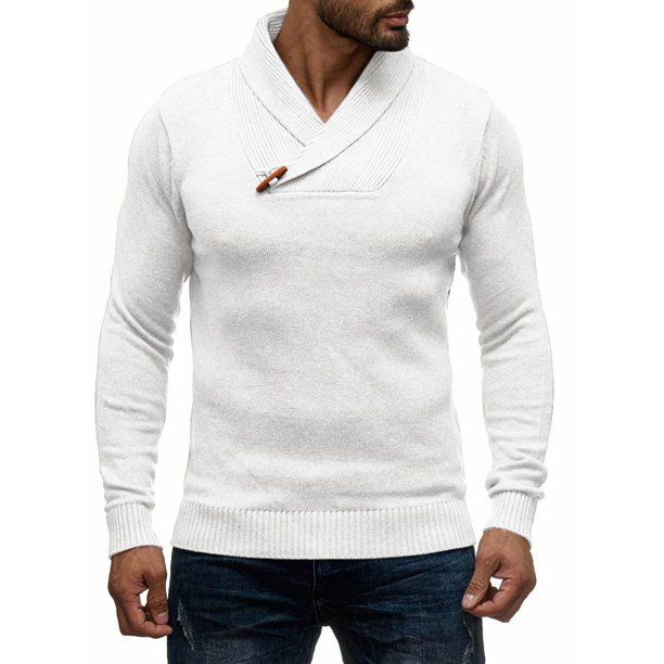 Men's Winter Coarse Knit Solid Color Loose Warm Sweater - Walmart.com | Walmart (US)