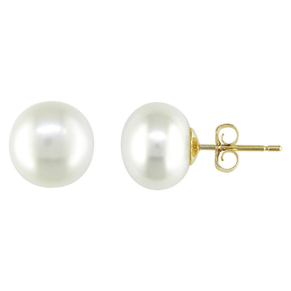 Women's Pearl Button Earrings - White, Size: Small | Target