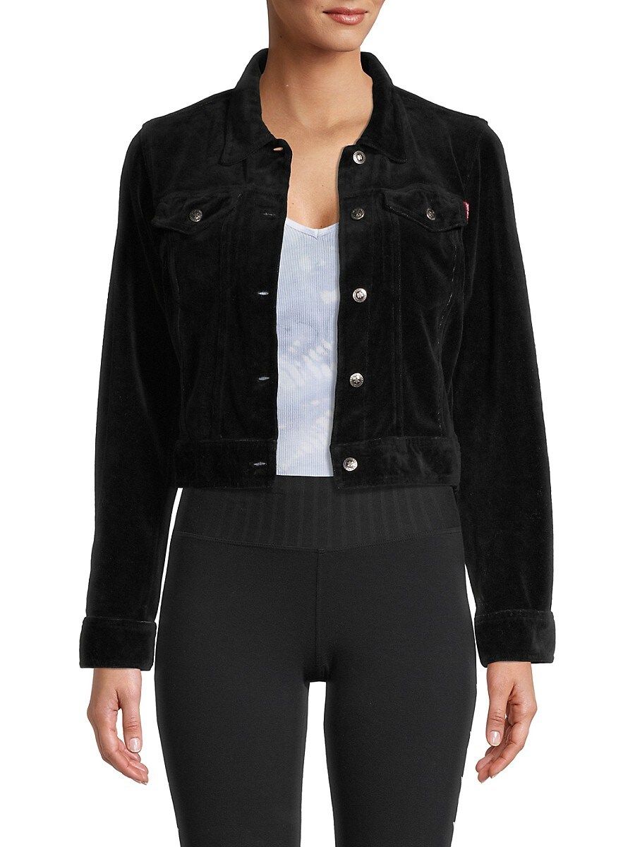 Hard Tail Women's Cropped Denim Jacket - Black - Size S | Saks Fifth Avenue OFF 5TH